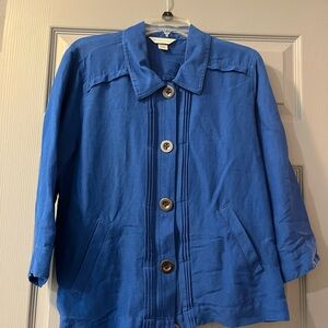 Christopher & Banks Blue Utility Jacket Durable Cotton Blend
